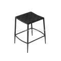 Saddle leather carbon steel black bar stool